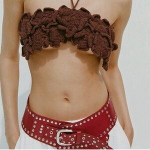 ZARA studded distressed belt